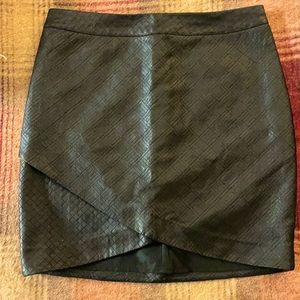 Black faux leather skirt